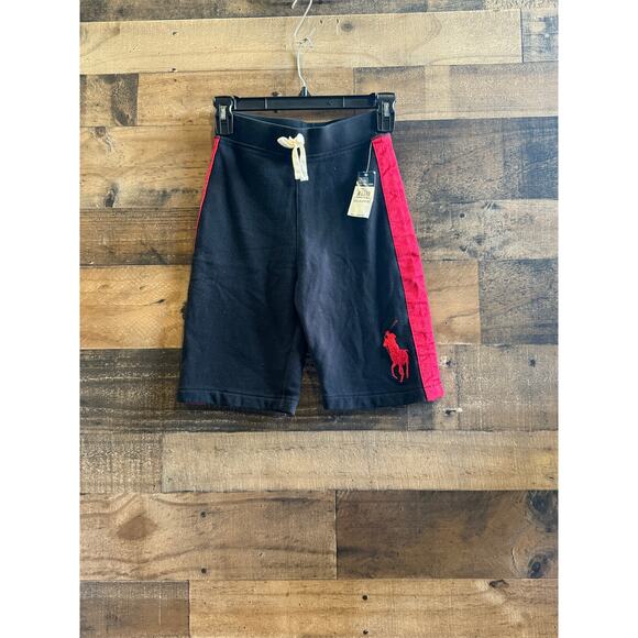 Polo by Ralph Lauren Fleece Black and Red Sweatshorts, boys 7 - Picture 1 of 10